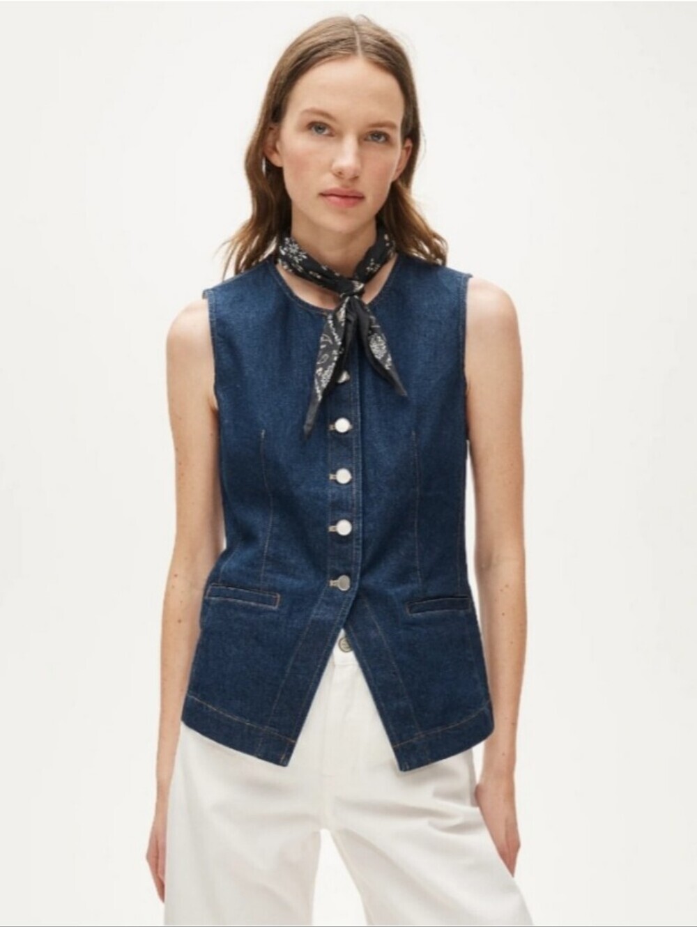 J.Crew Essential Cutaway Vest in Denim